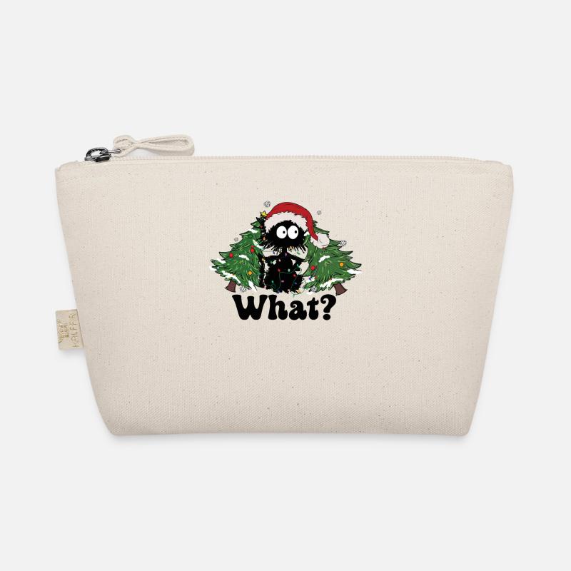 Katze Weihnachten Weihnachtskatze Geschenk - Bio-Täschchen - Natur