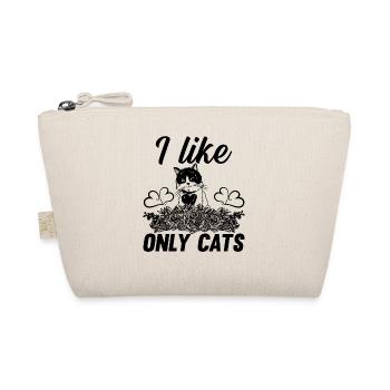 Cat with Flowers Cat Lover Cat Owner - I Like Only - Bio-Täschchen - Natur - Vorne