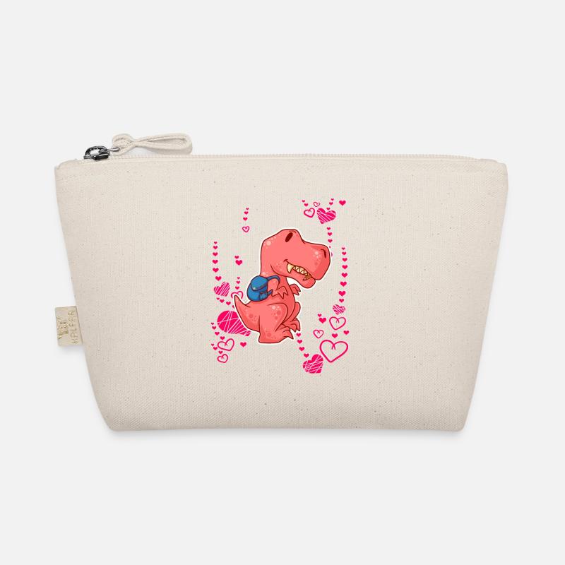 T-Rex Liebe Herzen Schulkind Bio-Täschchen