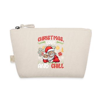 chill chilling Santa lustiger Spruch Weihnachten - Bio-Täschchen - Natur - Vorne