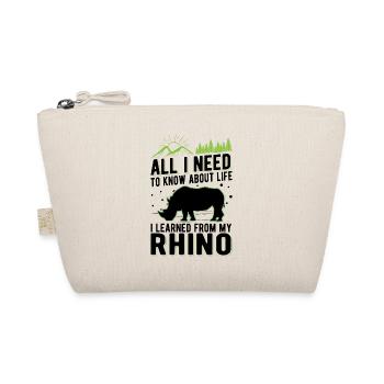 Nashorn Geschenk Rhino Rhinozeros - Bio-Täschchen - Natur - Vorne