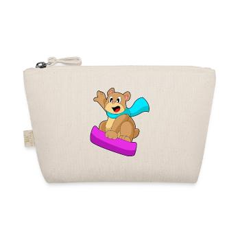 Bear Snowboarder Snowboard - Organic Pouch - nature - Front
