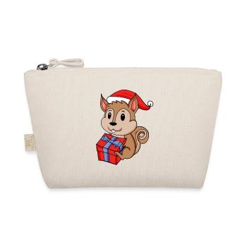 Bébé écureuil de Noël avec cadeau - Trousse biologique - nature - Devant