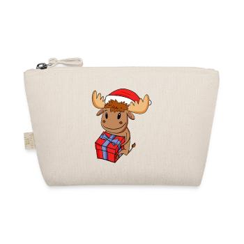 Weihnachten Elch Baby mit Geschenk - Bio-Täschchen - Natur - Vorne