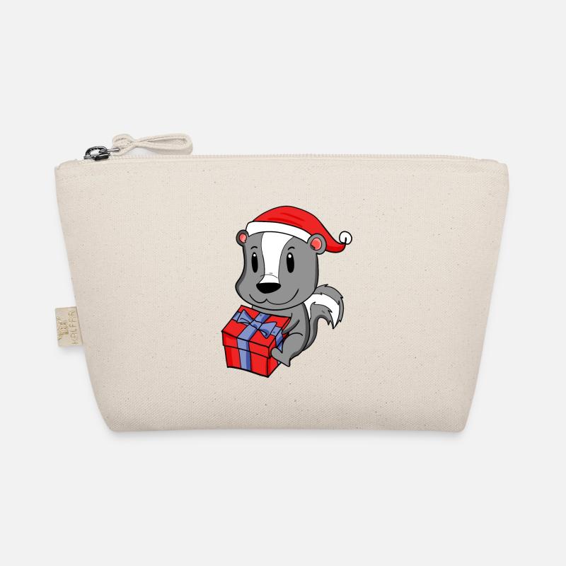 Weihnachten Stinktier Baby mit Geschenk Bio-Täschchen