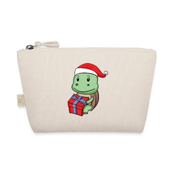 Christmas turtle baby with gift - Organic Pouch - nature - Front