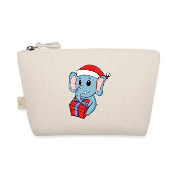 Éléphant de Noël avec cadeaux - Trousse biologique - nature - Devant