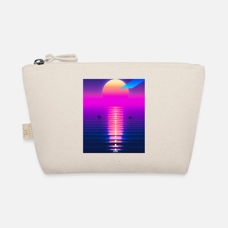 Vaporwave Sun Synthwave Sunset Organic Pouch