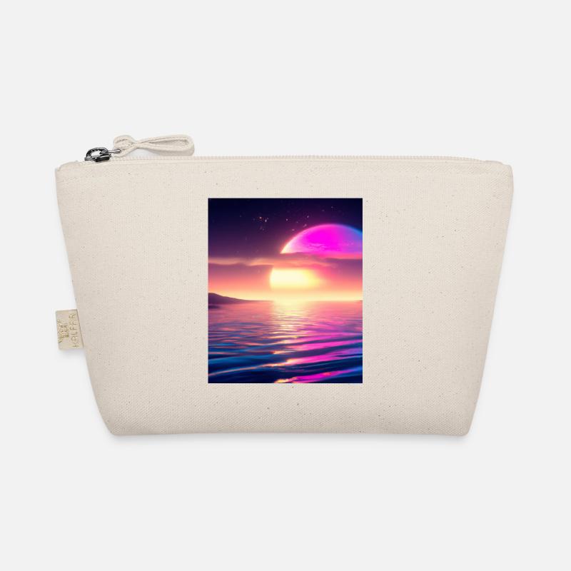 Vaporwave Sun Synthwave Sunset Organic Pouch