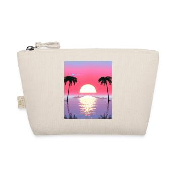 Vaporwave Sun Synthwave Sunset Palms - Organic Pouch - nature - Front