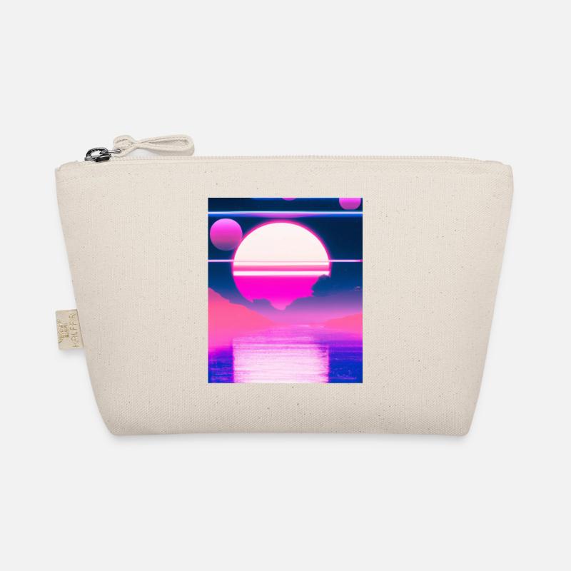 Vaporwave Sun Synthwave Sunset Organic Pouch