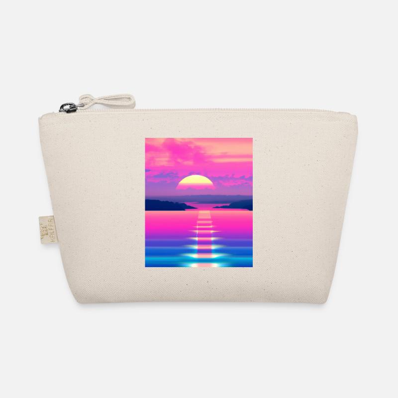 Vaporwave Sun Synthwave Sunset Organic Pouch
