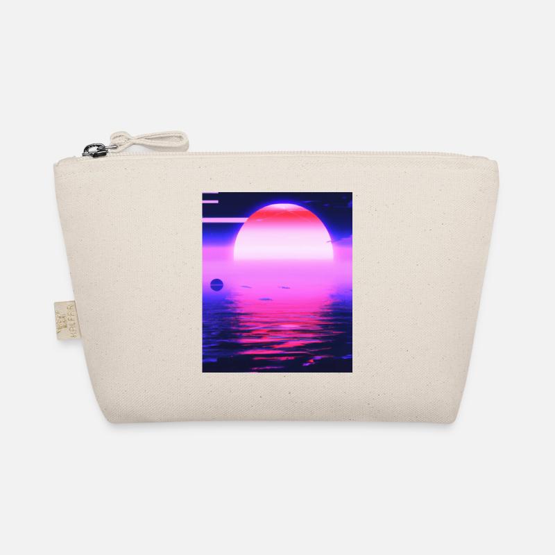 Vaporwave Sun Synthwave Sunset Organic Pouch