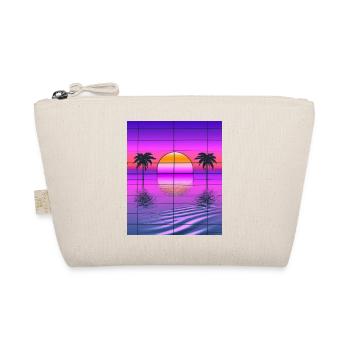Vaporwave Sun Synthwave Sunset Palms - Organic Pouch - nature - Front