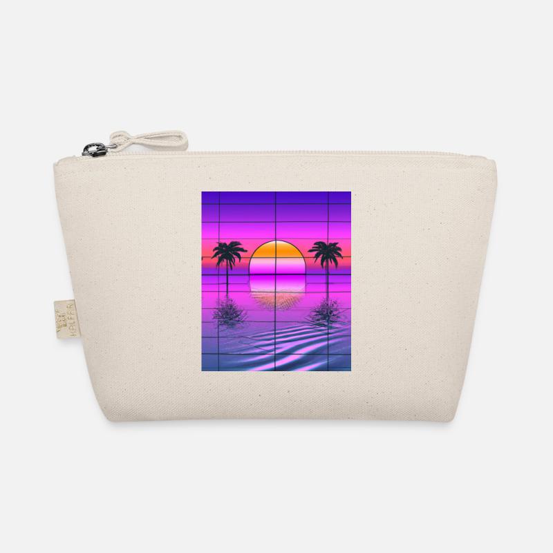 Vaporwave Sun Synthwave Sunset Palms Organic Pouch