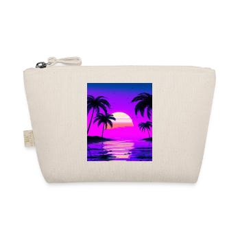Vaporwave Sun Synthwave Sunset Palms - Organic Pouch - nature - Front