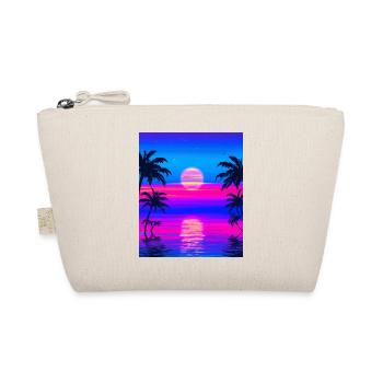 Vaporwave Sun Synthwave Sunset Palms - Organic Pouch - nature - Front