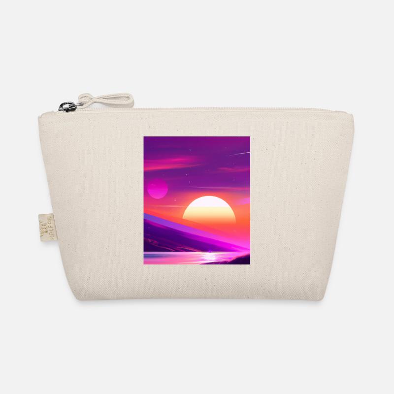 Vaporwave Sun Synthwave Sunset Organic Pouch