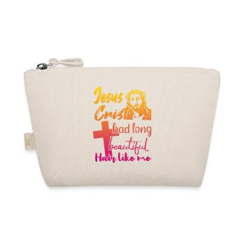 Long Hair Christ Christian Design - Organic Pouch - nature - Front