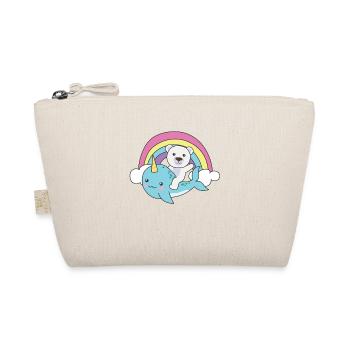 Narwhal Polar Bear Ocean Unicorn kawaii Rainbow - Organic Pouch - nature - Front