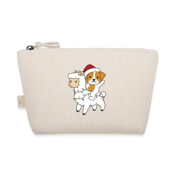 Jack Russell Lama Weihnachten Schnee Winter Tiere - Bio-Täschchen - Natur - Vorne