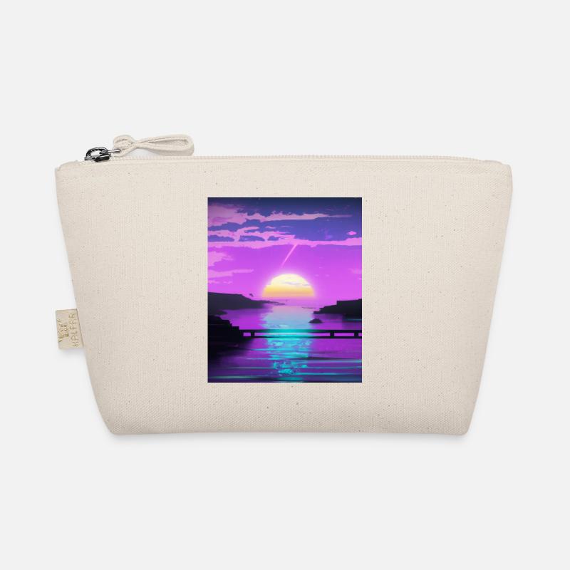 Vaporwave Sun Synthwave Sunset Organic Pouch
