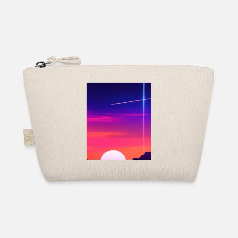 Vaporwave Sun Synthwave Sunset Organic Pouch