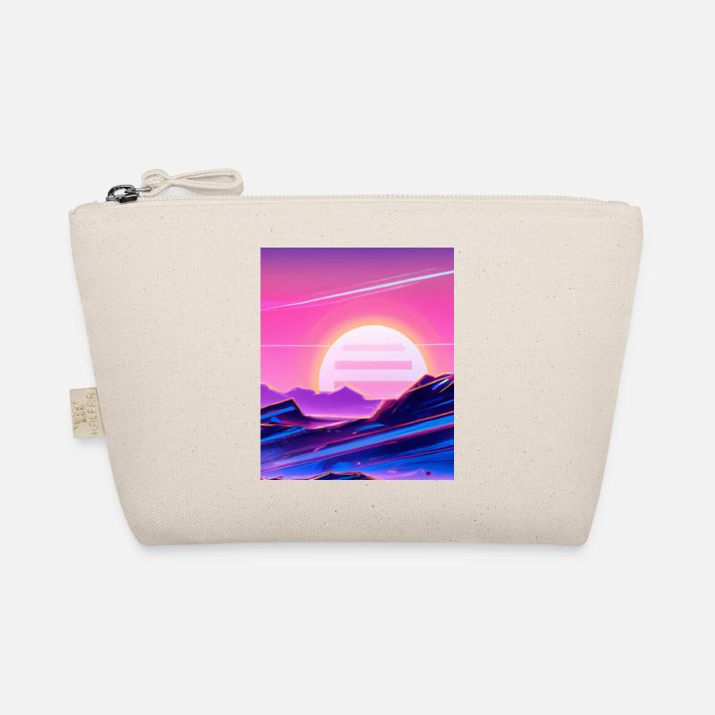 Vaporwave Sun Synthwave Sunset Organic Pouch