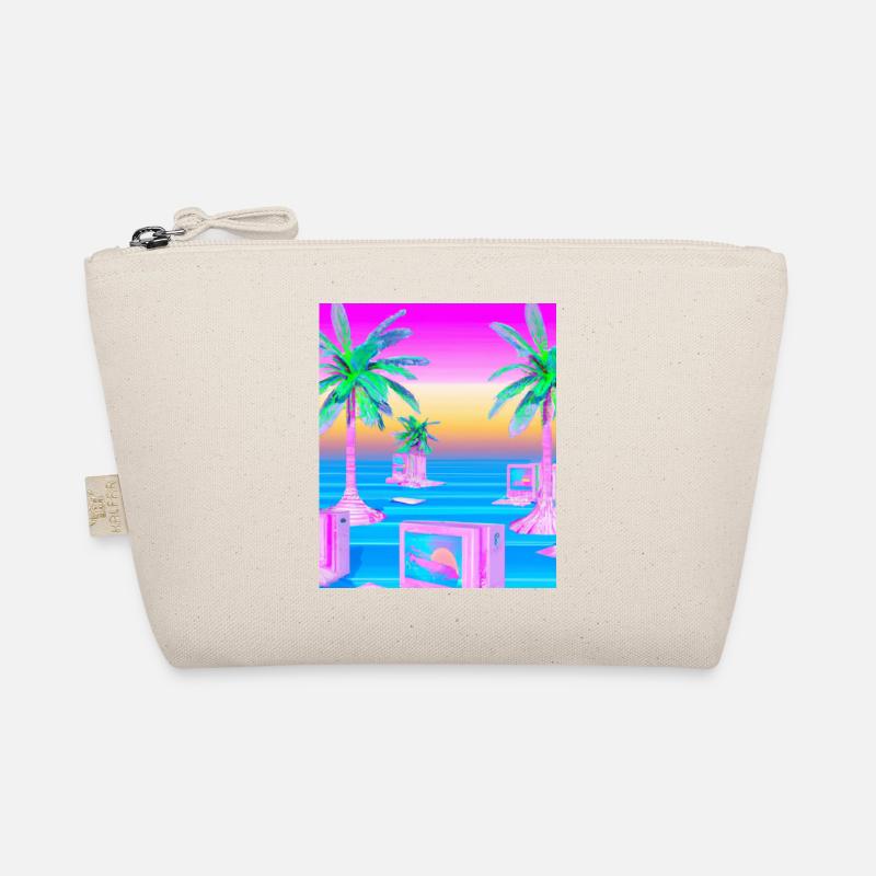 Synthwave Sun Hawaii Vaporwave Aesthetic Organic Pouch