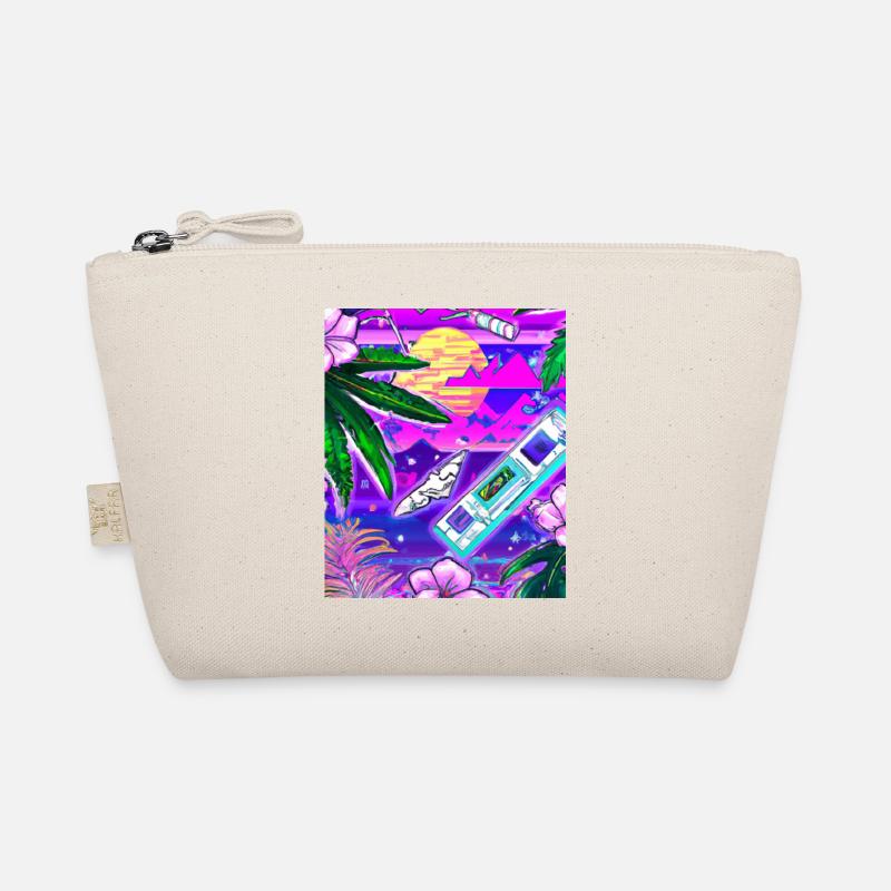 Synthwave Sun Hawaii Vaporwave Aesthetic Organic Pouch