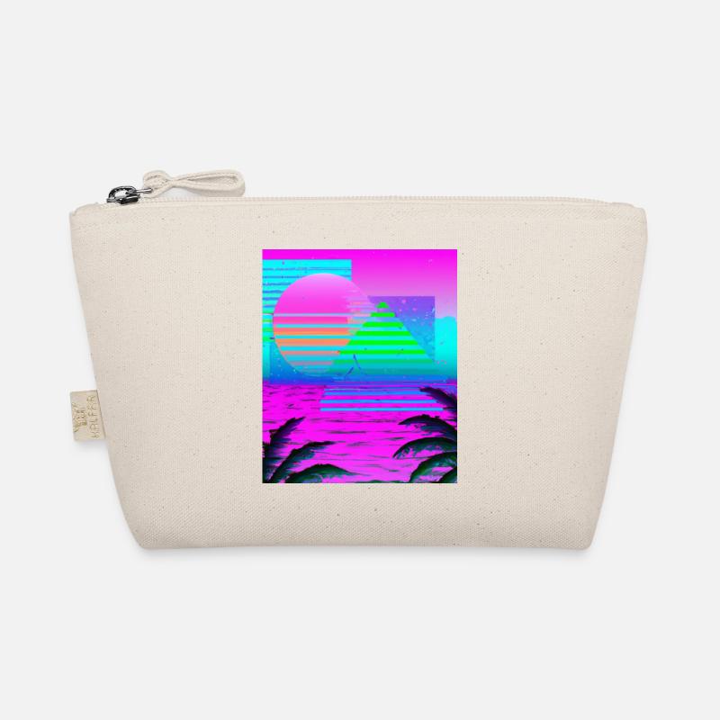 Synthwave Sun Hawaii Vaporwave Aesthetic Organic Pouch