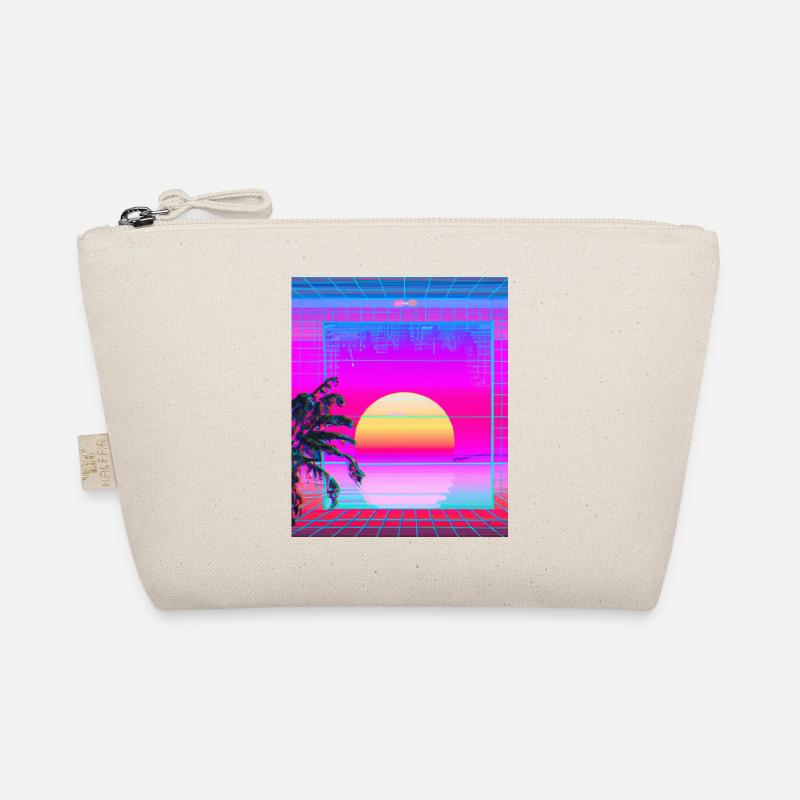 Synthwave Sun Hawaii Vaporwave Aesthetic Organic Pouch