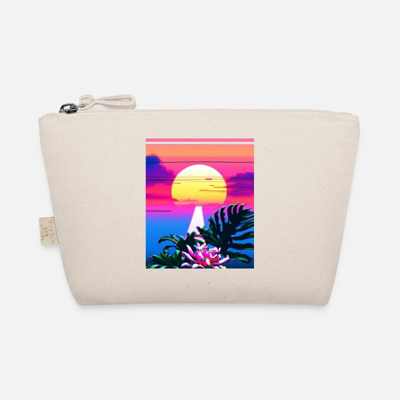 Synthwave Sun Hawaii Vaporwave Aesthetic Organic Pouch