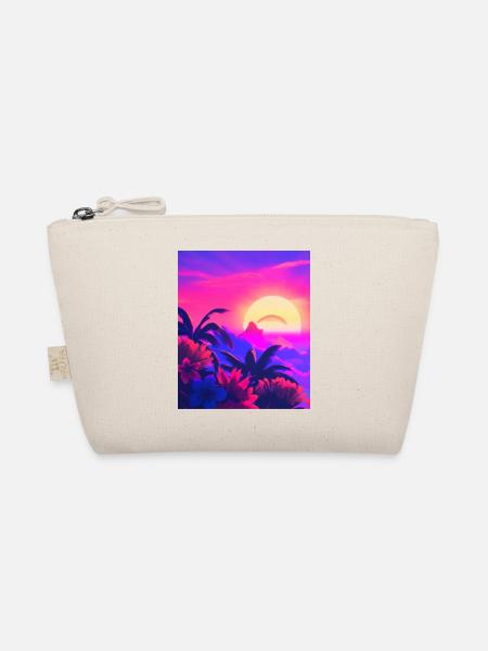 Synthwave Sun Hawaii Vaporwave Aesthetic - Bio-Täschchen - Natur