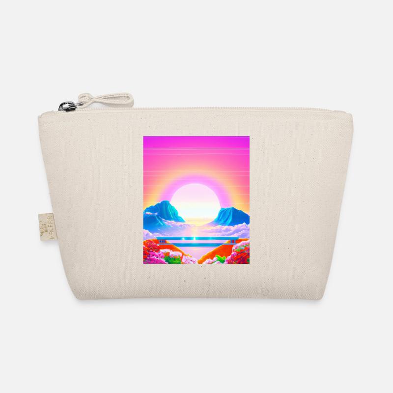 Synthwave Sun Hawaii Vaporwave Aesthetic Organic Pouch
