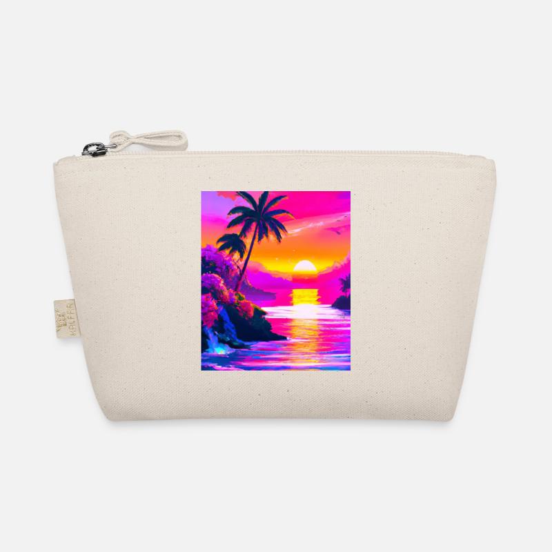 Synthwave Sun Hawaii Vaporwave Aesthetic Organic Pouch