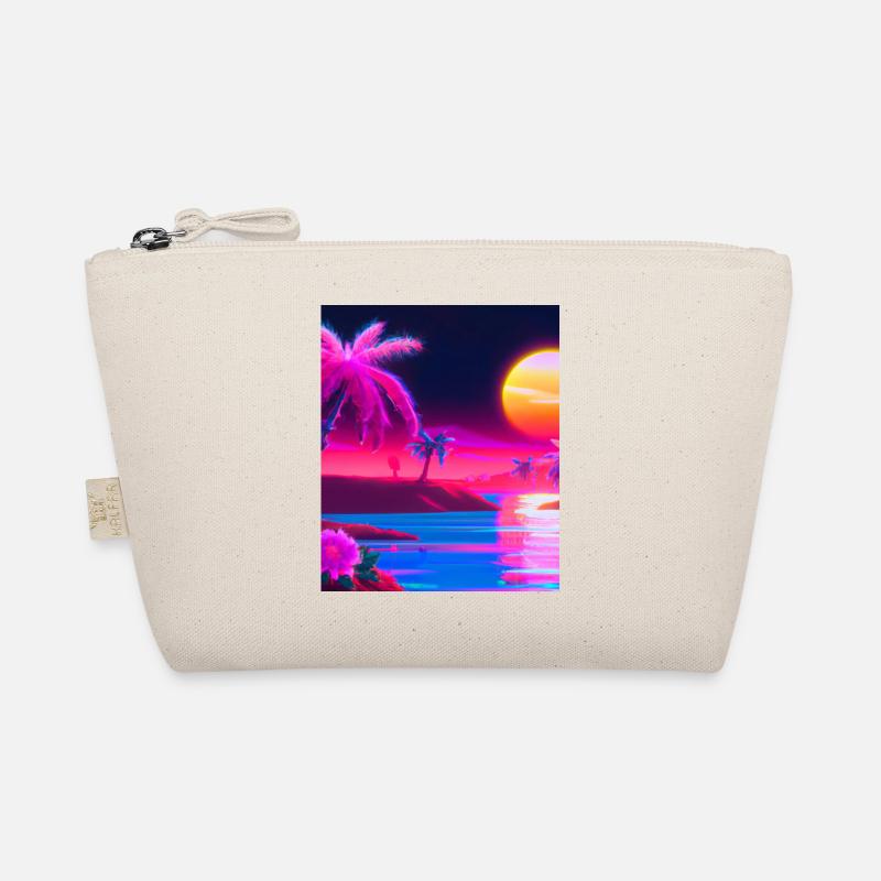 Synthwave Sun Hawaii Vaporwave Aesthetic - Bio-Täschchen - Natur