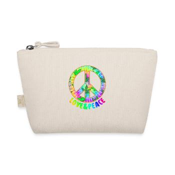 Love Peace 60s 70s Hippie Costume Love Peace - Organic Pouch - nature - Front