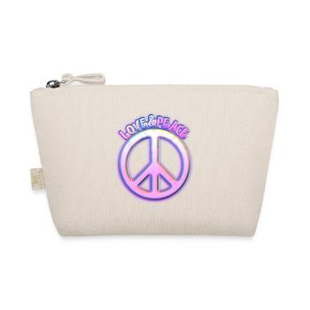 Love Peace 60s 70s Hippie Costume Love Peace - Organic Pouch - nature - Front