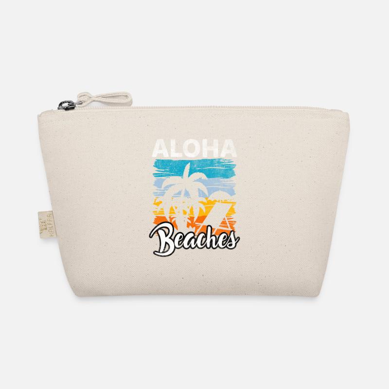 Quote Aloha Beach Hawaii Vintage Palm Beach Organic Pouch