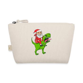 Santa Claus Dinosaurs - Organic Pouch - nature - Front