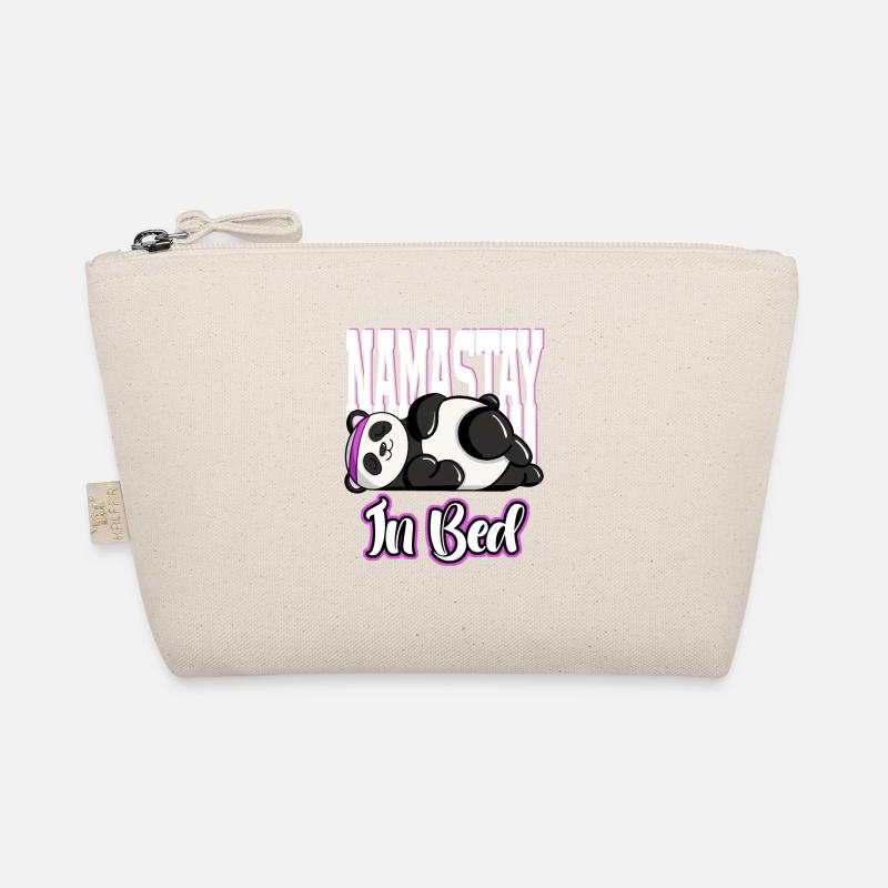 Tired Namaste in Bed Panda Lazy Artwork Bio-Täschchen