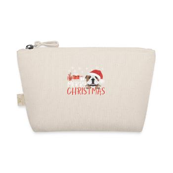 English Bulldog Merry Christmas - Organic Pouch - nature - Front