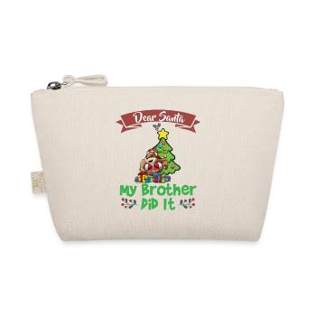 Dear Santa My Brother Did It Siblings Christmas - Bio-Täschchen - Natur - Vorne