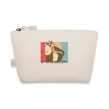 Frettchen Retro Wiesel Vintage - Bio-Täschchen - Natur - Vorne