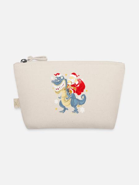 t Rex Santa Outfit - Organic Pouch - nature - Front