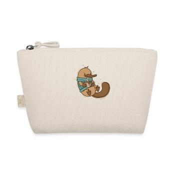 Platypus in winter with sweater and coffee - Organic Pouch - nature - Front