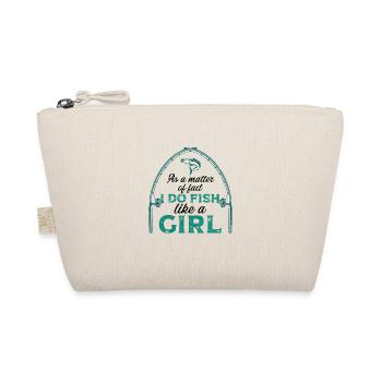I fish like girl Rod Fisher Fish Fisherman - Organic Pouch - nature - Front