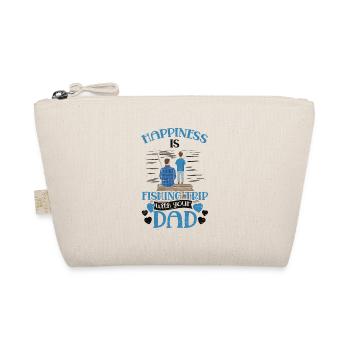 Happiness is fishing trip Fisher Fish Fisherman - Organic Pouch - nature - Front