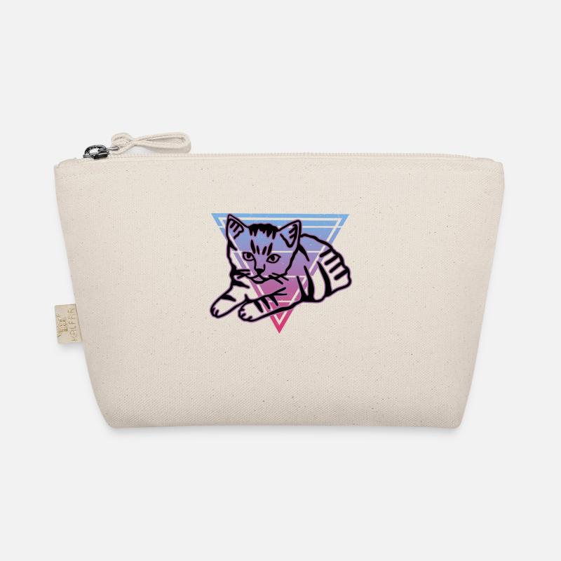 Retro Cat Graphic Cat for Cat Owners Organic Pouch